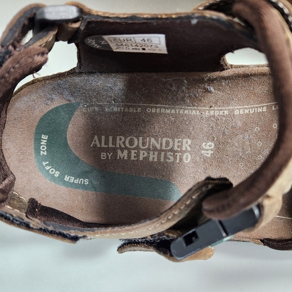 Mephisto Allrounders Mens Brown Alligators Sandals-Size 46/12 (EUC) - Picture 10 of 12